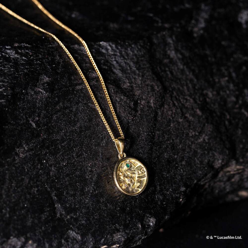 Star Wars x Short Story Necklace - Grogu Medallion - Gold