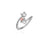 Disney Couture Kingdom Precious Metal - Mickey and Minnie Mouse - Claw Set CZ Ring Silver Small