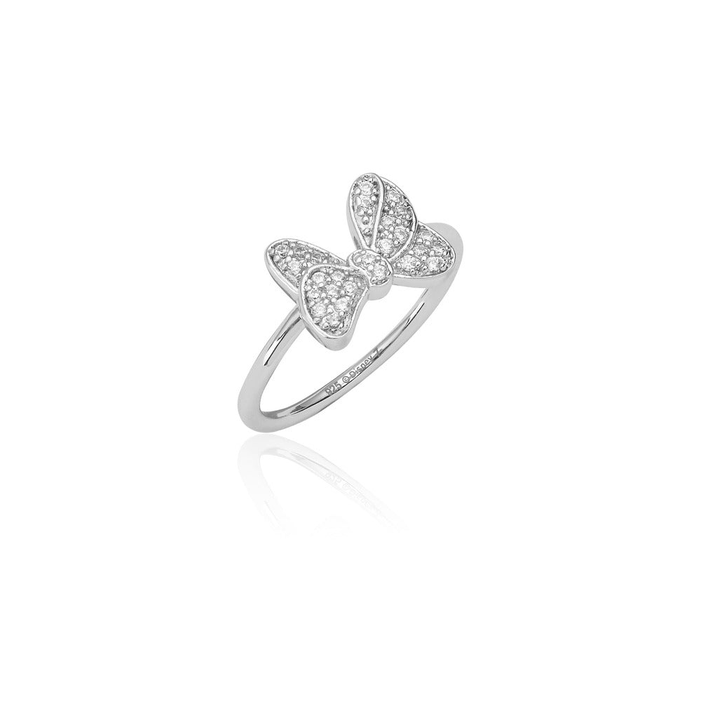 Disney Couture Kingdom Precious Metal - Minnie Mouse CZ Bow Ring Silver Small