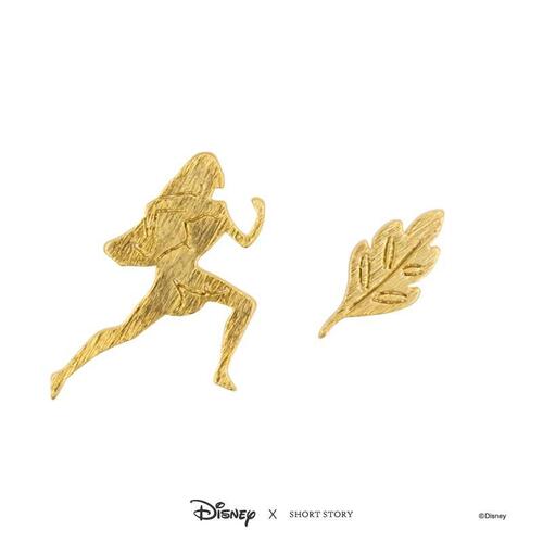 Disney x Short Story Earrings Pocahontas & Leaf - Gold