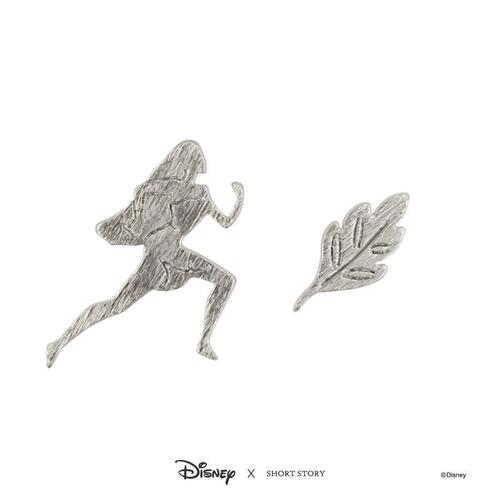 Disney x Short Story Earrings Pocahontas & Leaf - Silver