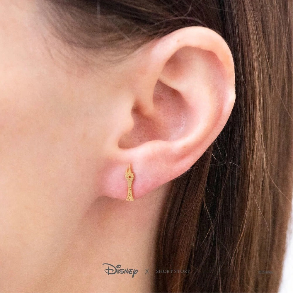 Disney x Short Story Earrings - Rapunzel and Tower - Gold