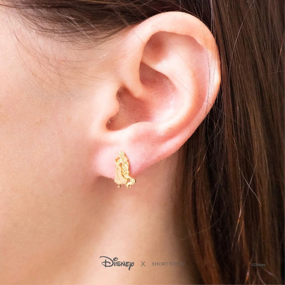 Disney x Short Story Earrings - Rapunzel and Tower - Gold