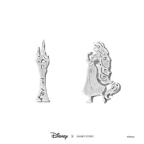 Disney x Short Story Earrings Tangled Rapunzel & Tower - Silver