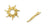 Disney x Short Story Earrings Tangled Star & Paintbrush - Gold