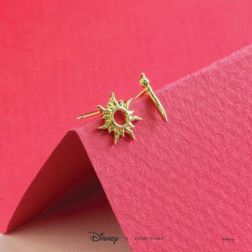 Disney x Short Story Earrings Tangled Star & Paintbrush - Gold