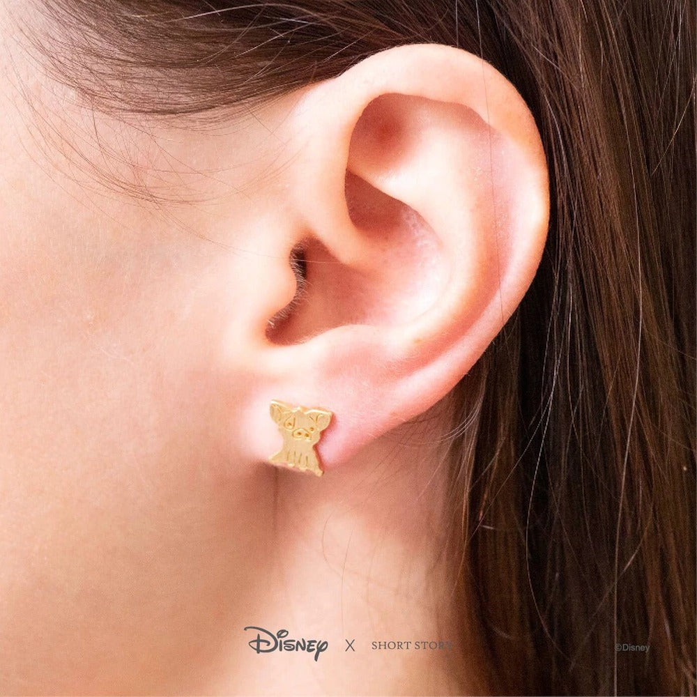 Disney x Short Story Earrings - Moana And Pua - Gold