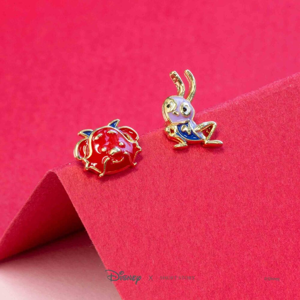 Disney x Short Story Earrings Mulan Mushu And Cri-kee - Epoxy