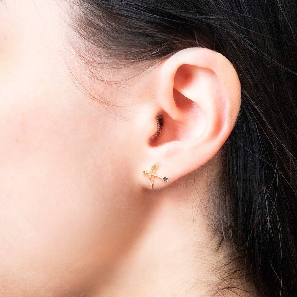 Disney x Short Story Earrings Mulan Arrow And Apple - Epoxy