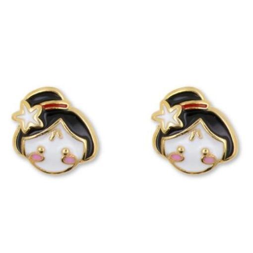 Disney x Short Story Earrings Mulan Face - Epoxy