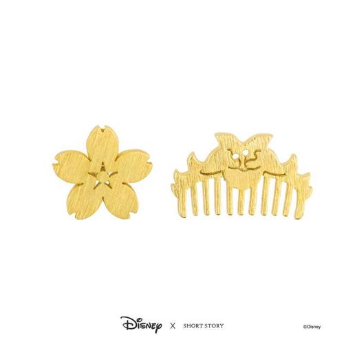 Disney x Short Story Earrings Mulan Brush & Blossom - Gold