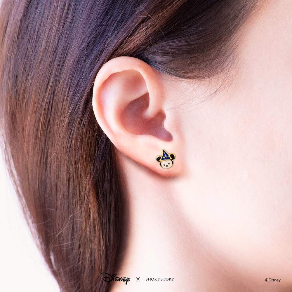 Disney X Short Story Earrings Mickey Fantasia Broom & Wizard Hat - Epoxy