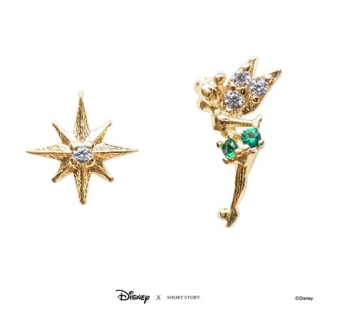 Disney X Short Story Earrings Tinkerbell & Star - Diamante