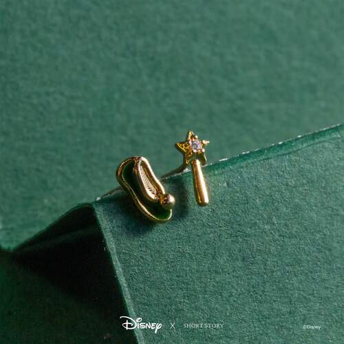 Disney x Short Story Earrings Tinkerbell Shoe And Wand - Epoxy