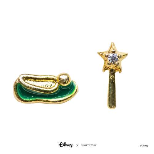 Disney x Short Story Earrings Tinkerbell Shoe And Wand - Epoxy