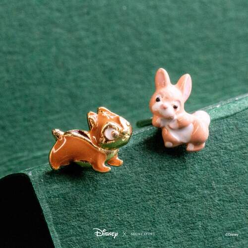 Disney x Short Story Earrings Squirrel And Rabbit - Epoxy