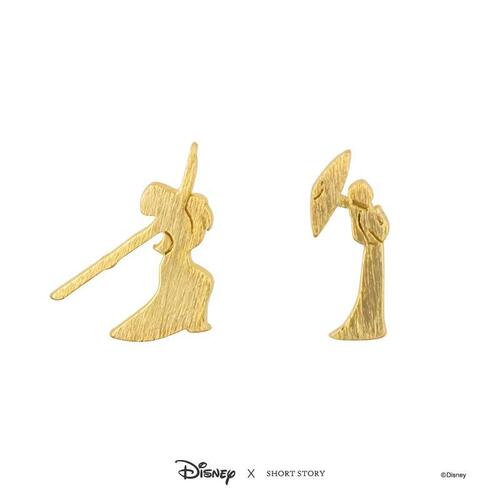 Disney x Short Story Earrings Mulan Poised & Battle - Gold