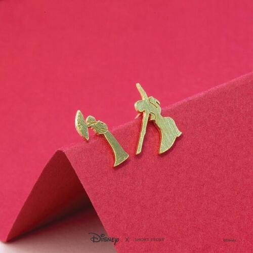 Disney x Short Story Earrings Mulan Poised & Battle - Gold