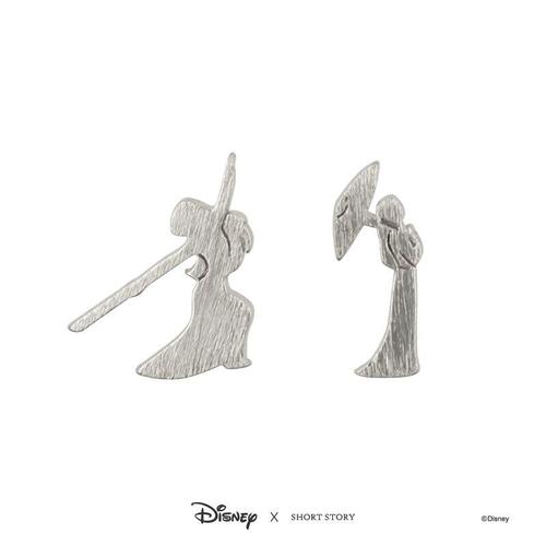 Disney x Short Story Earrings Mulan Poised & Battle - Silver