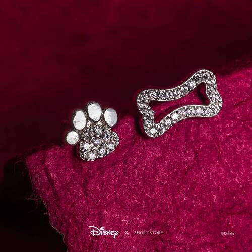 Disney x Short Story Earrings 101 Dalmatians Paw And Bone - Diamante