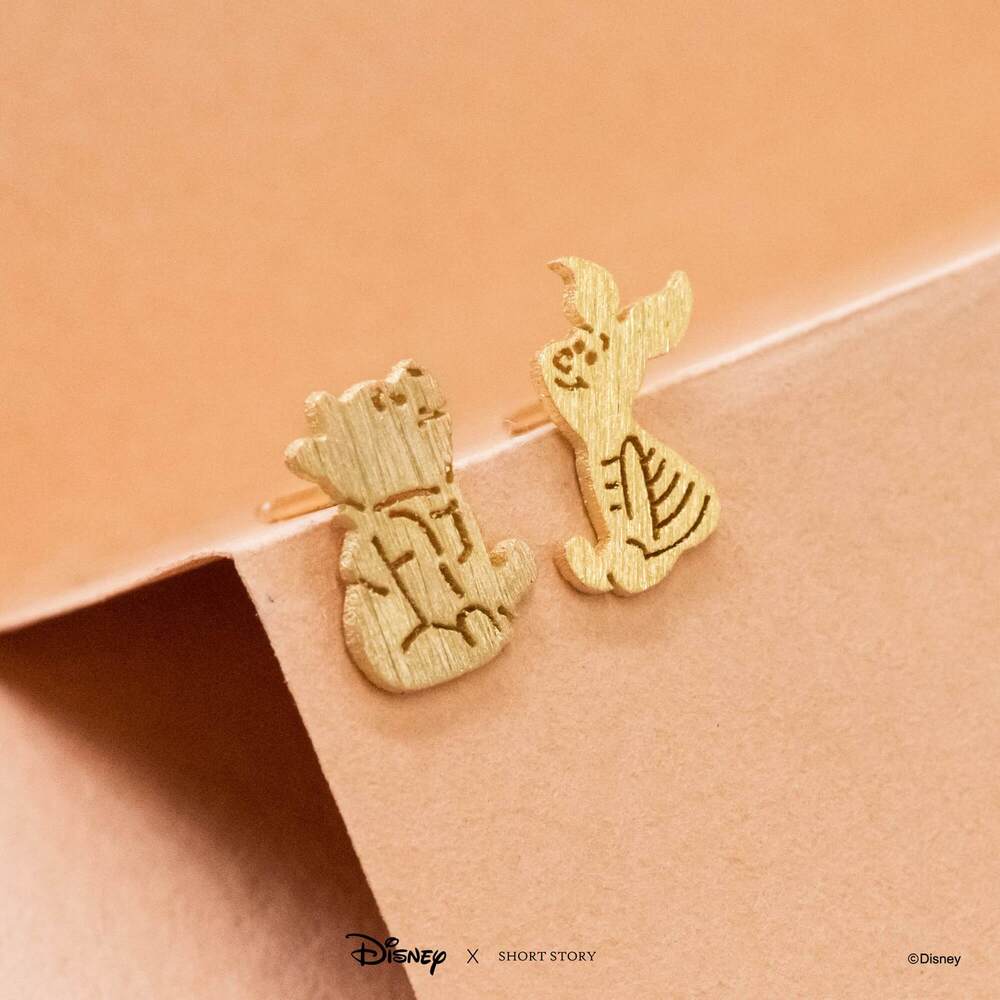 Disney x Short Story Earrings Pooh And Piglet - Gold