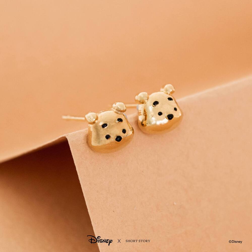 Disney x Short Story Earrings Pooh Face - Gold