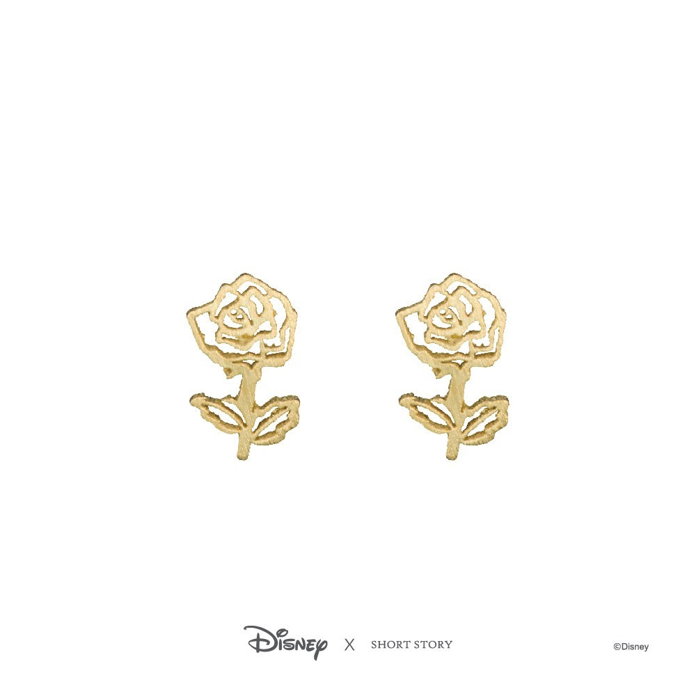 Disney x Short Story Earrings Belle's Rose - Gold