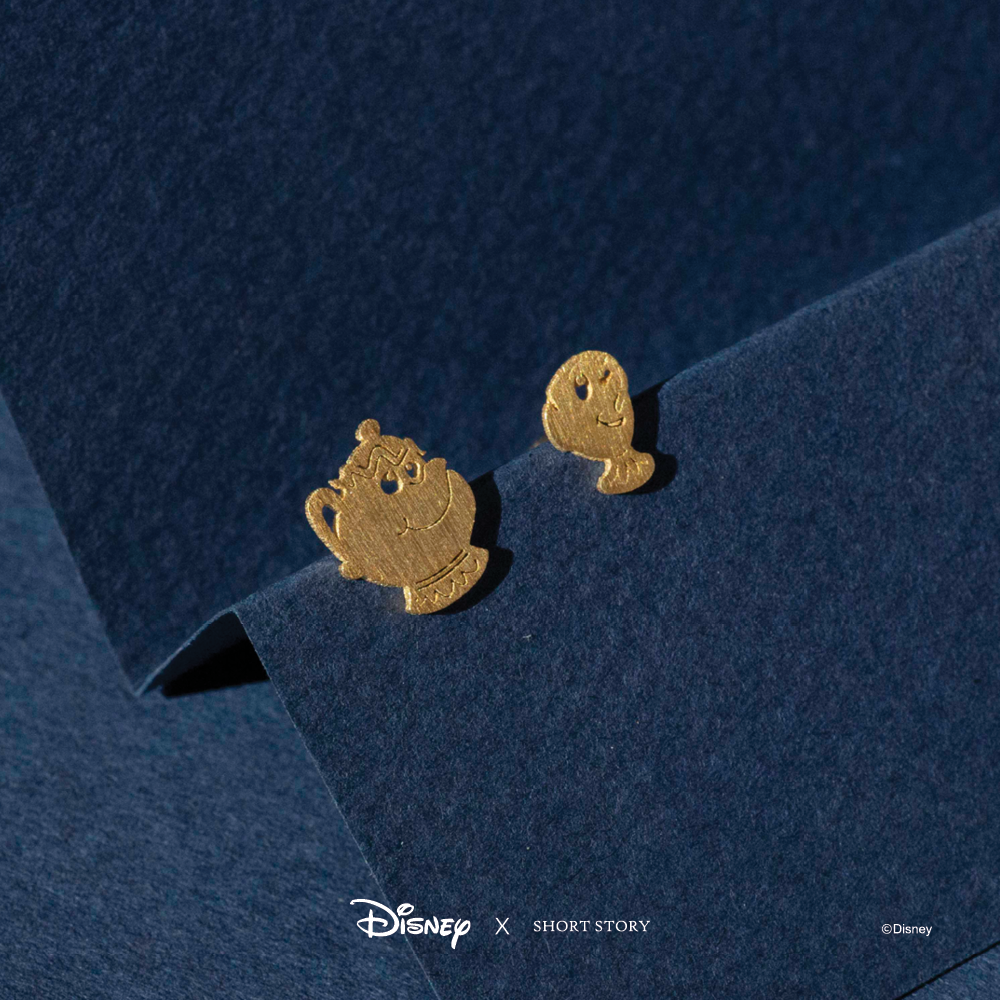 Disney x Short Story Earrings Mrs Potts and Chip - Gold
