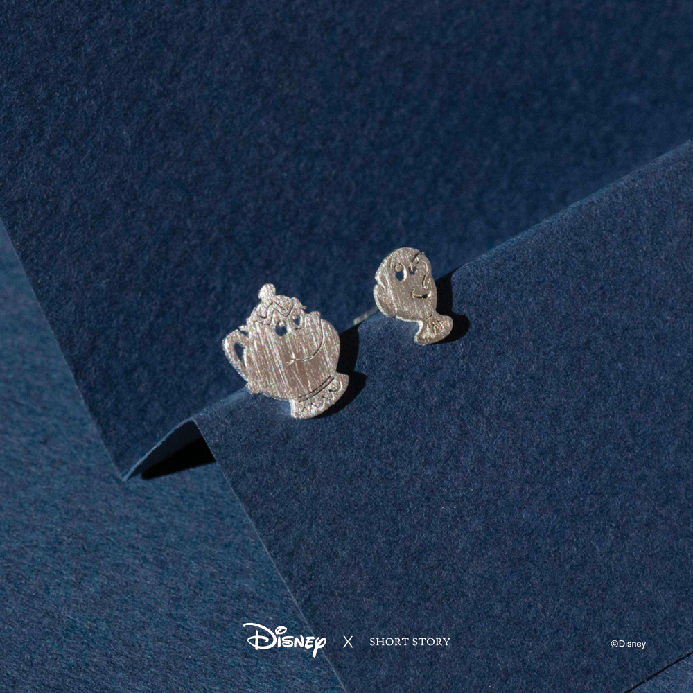 Disney x Short Story Earrings Mrs Potts and Chip - Silver