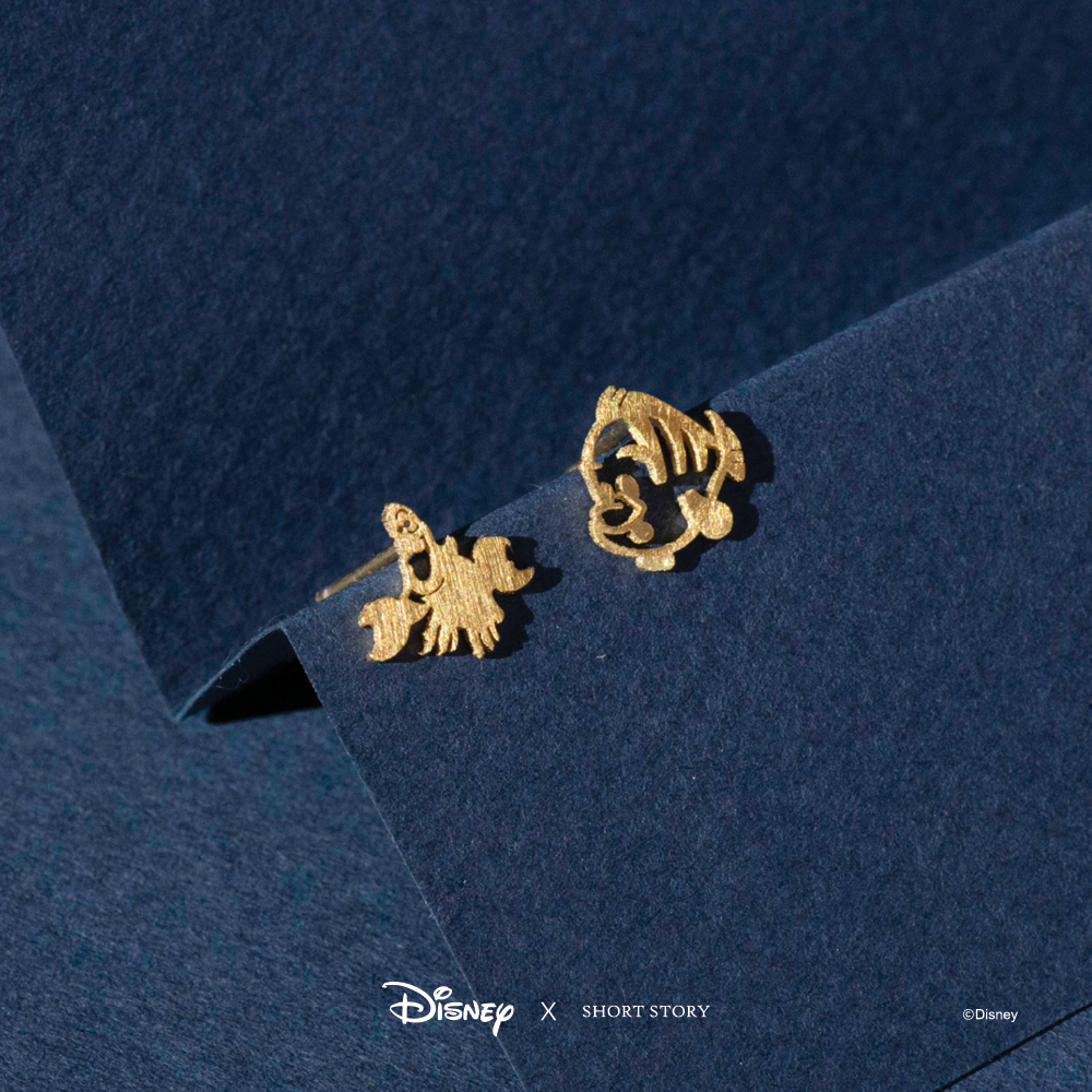 Disney x Short Story Earrings Sebastian and Flounder - Gold