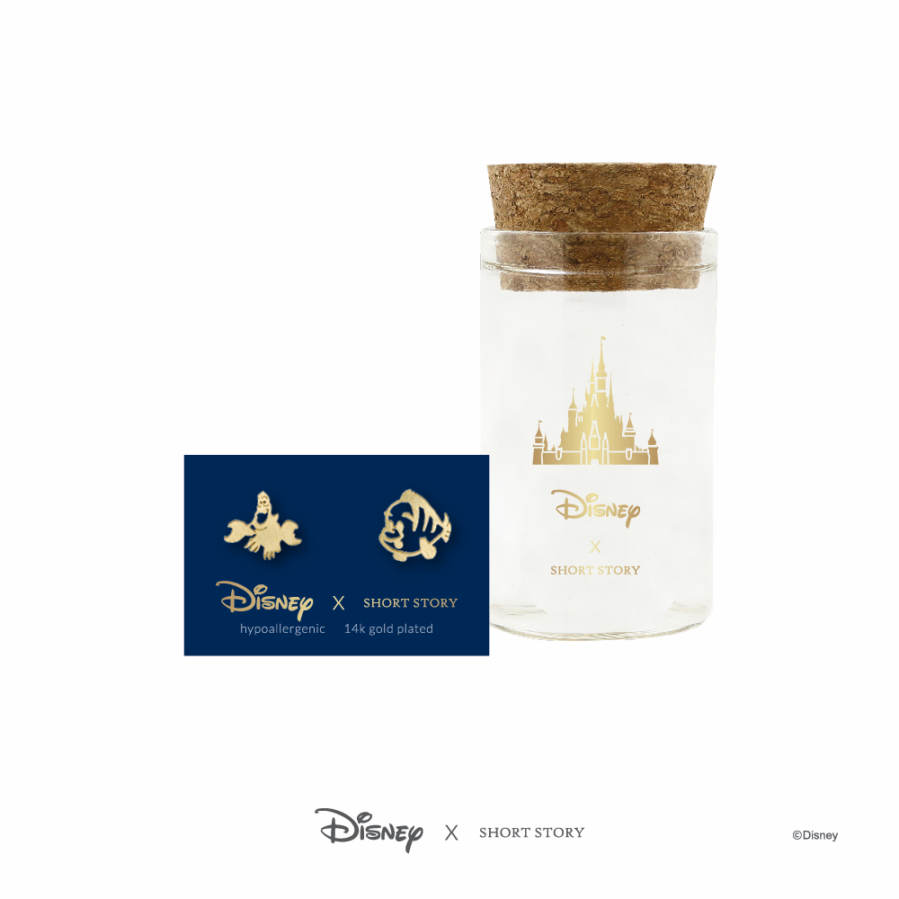 Disney x Short Story Earrings Sebastian and Flounder - Gold