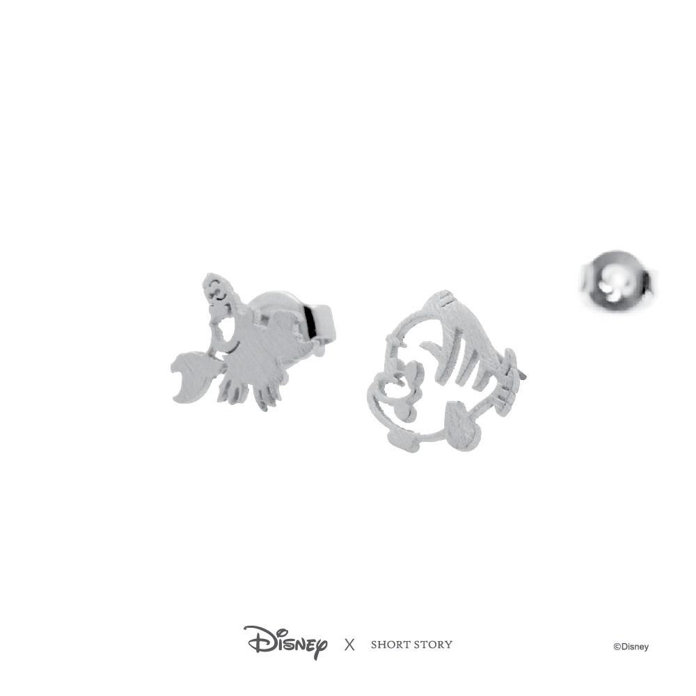 Disney x Short Story Earrings Sebastian and Flounder - Silver
