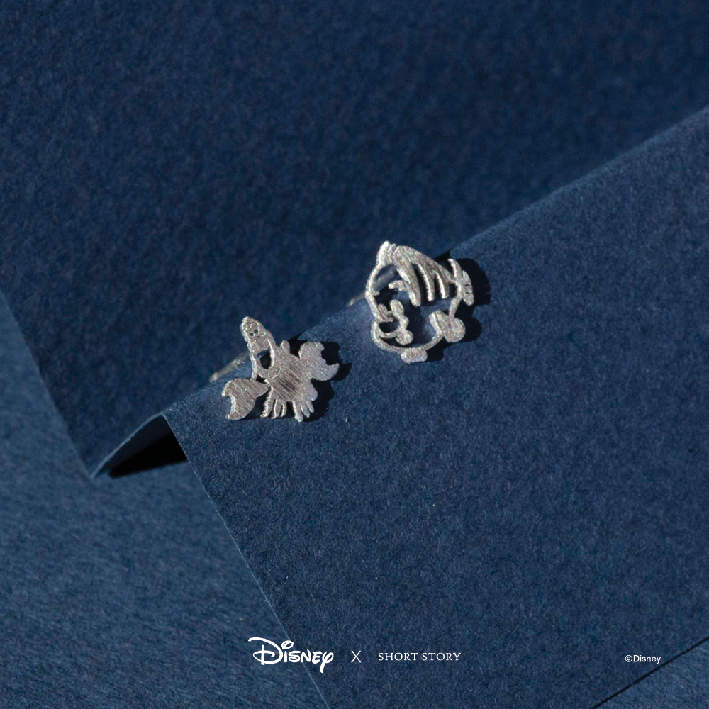 Disney x Short Story Earrings Sebastian and Flounder - Silver