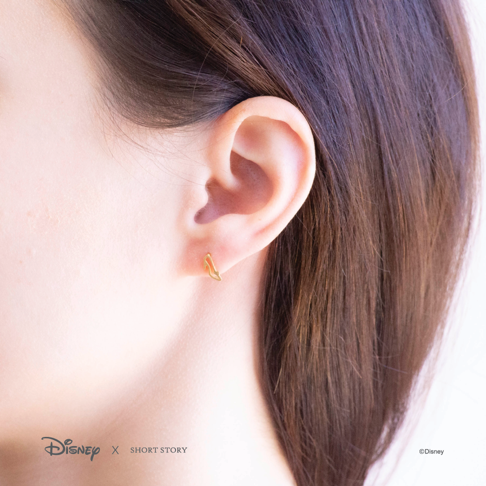 Disney x Short Story Earrings Cinderella Dress And Shoe - Gold