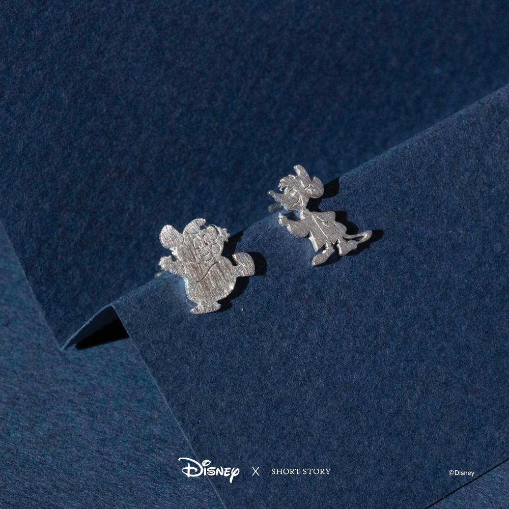 Disney x Short Story Earrings Jaq And Gus - Silver