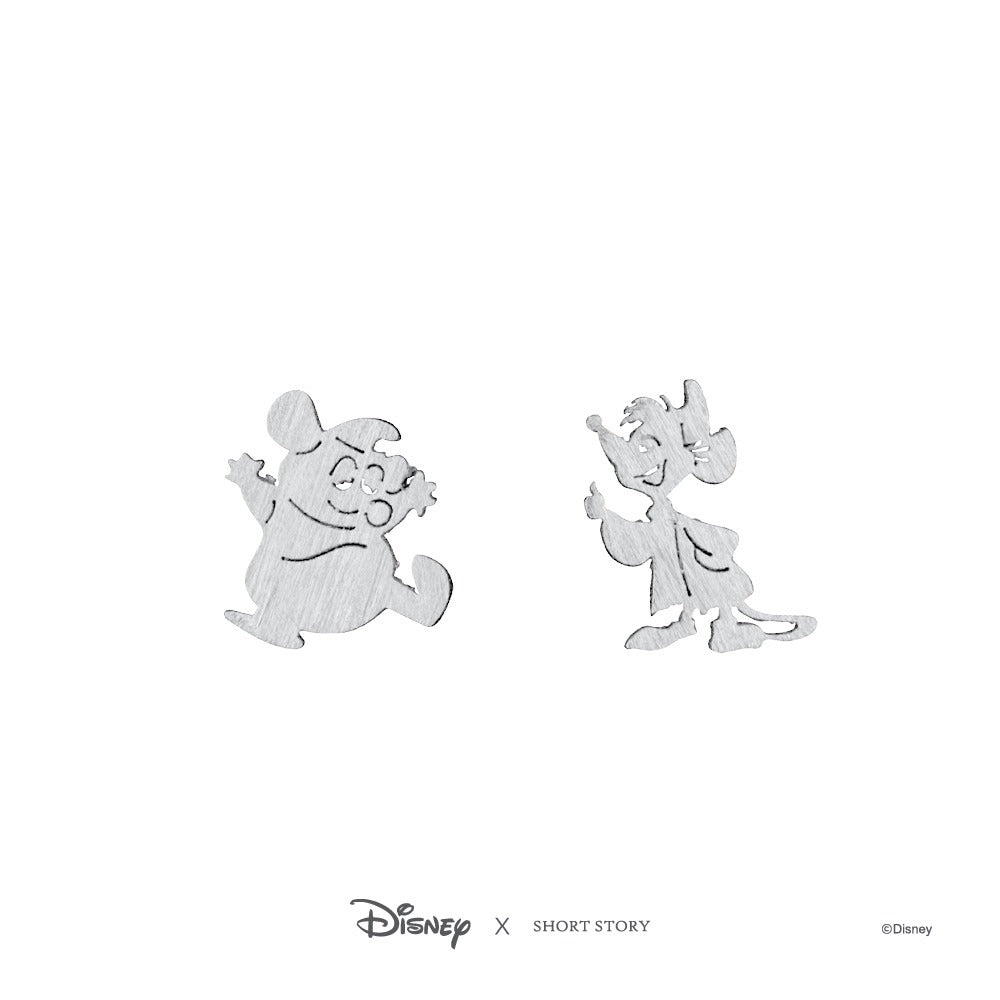 Disney x Short Story Earrings Jaq And Gus - Silver