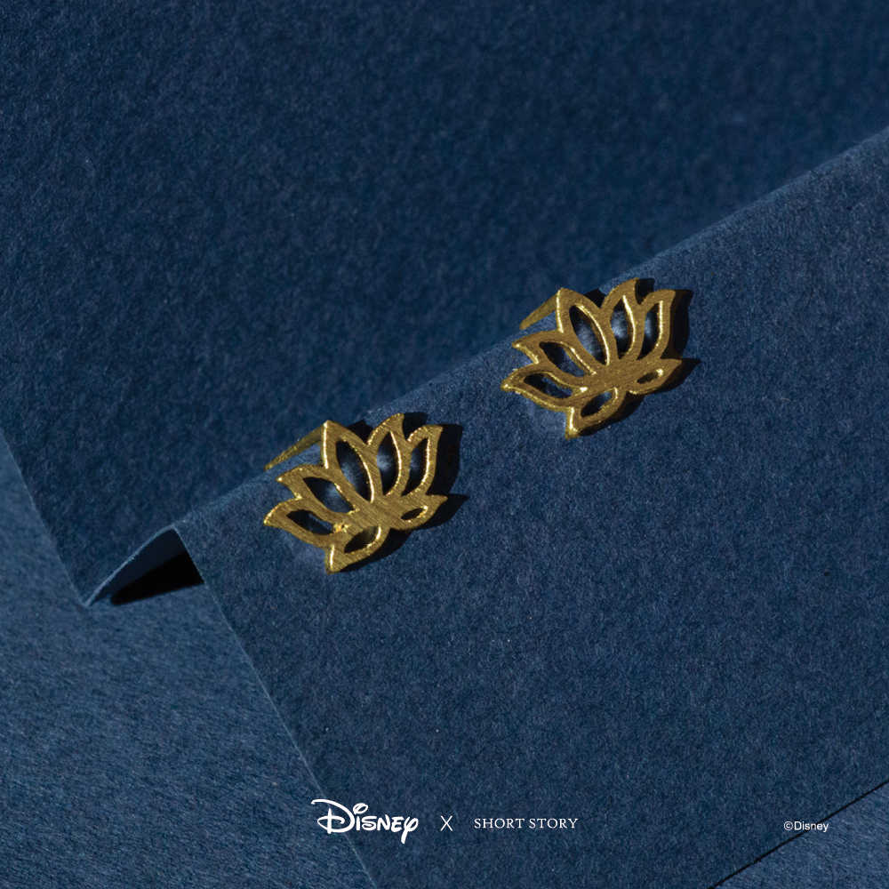 Disney x Short Story Earrings Jasmine Lotus - Gold