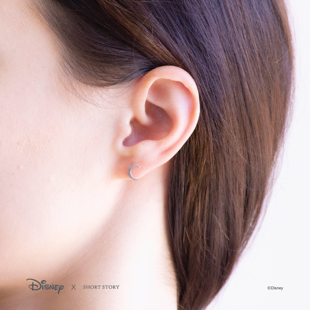 Disney x Short Story Earrings Genie's Lamp and Moon - Silver