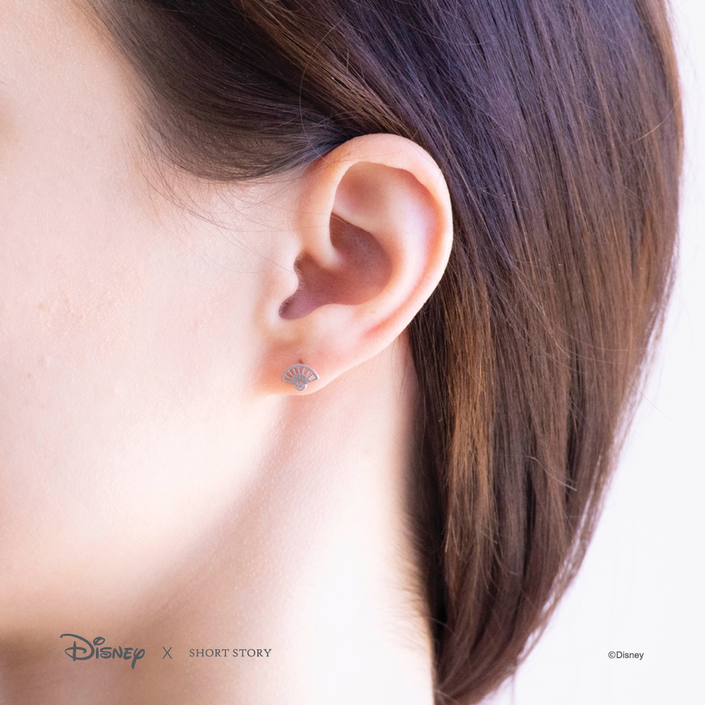 Disney x Short Story Earrings Mulan Fan And Sword - Silver