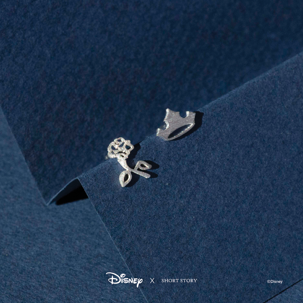 Disney x Short Story Earrings Aurora's Flower And Crown - Silver