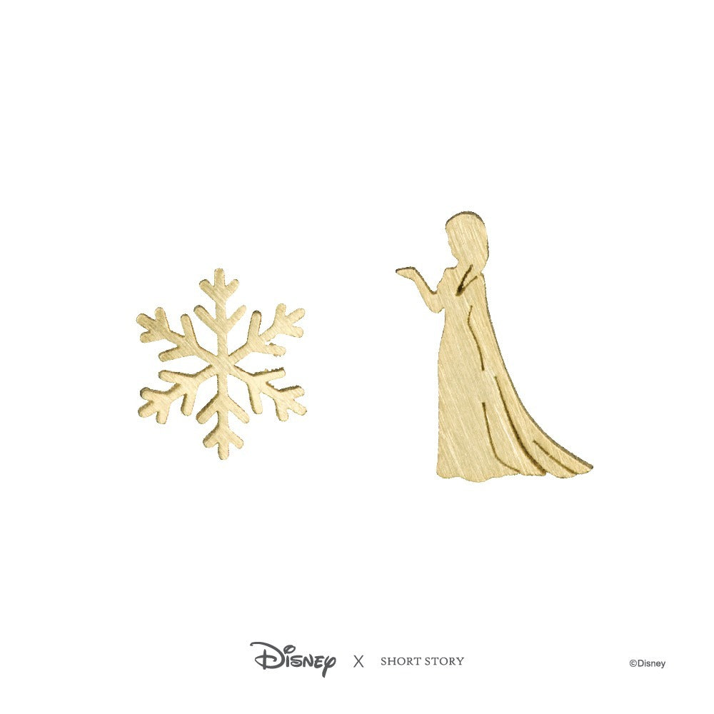 Disney x Short Story Earrings Elsa And Snowflake - Gold