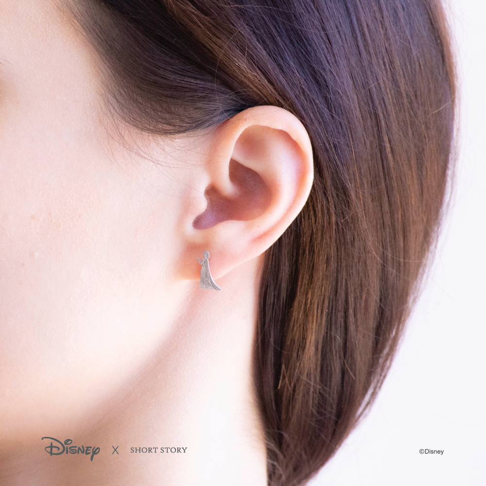 Disney x Short Story Earrings Elsa And Snowflake - Silver