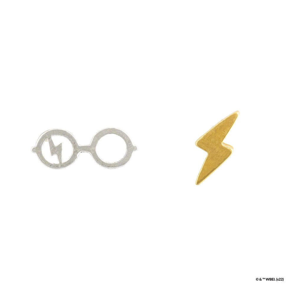 Harry Potter x Short Story Earrings - Glasses & Lightning Bolt