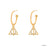 Harry Potter x Short Story Earrings - Diamante Deathly Hallows - Gold