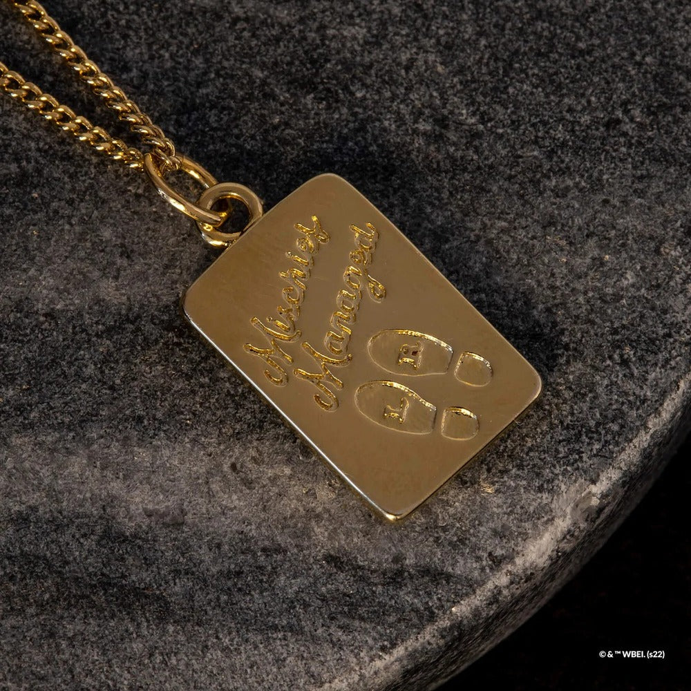 Harry Potter x Short Story Necklace - Marauder's Map - Gold