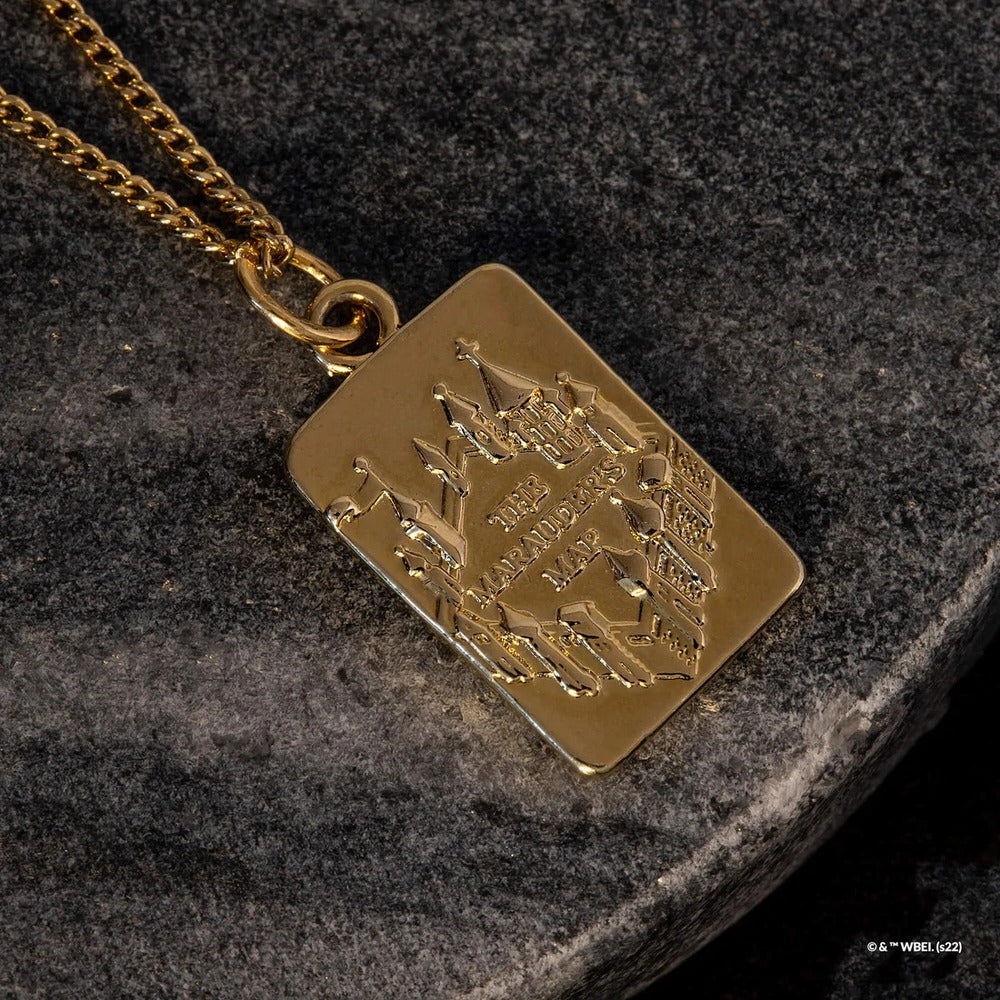 Harry Potter x Short Story Necklace - Marauder's Map - Gold