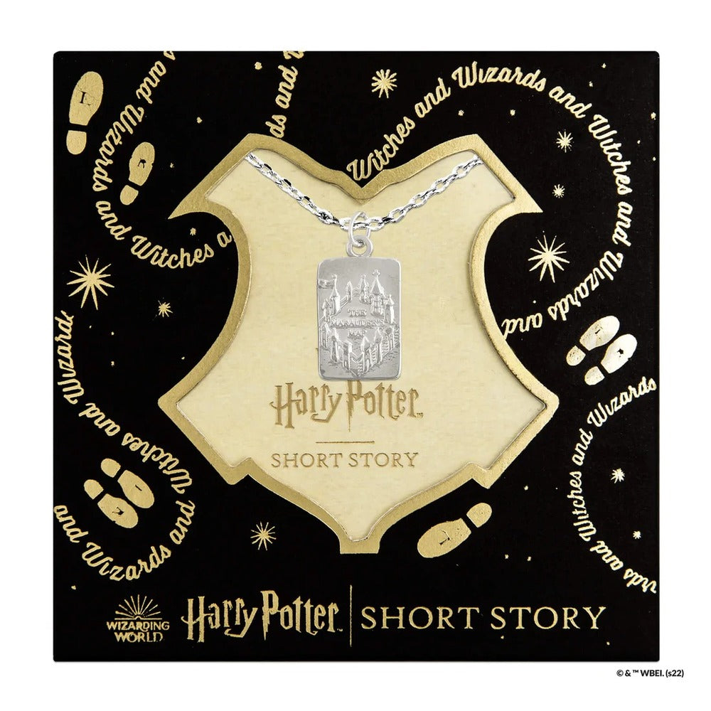 Harry Potter x Short Story Necklace - Marauder's Map - Silver