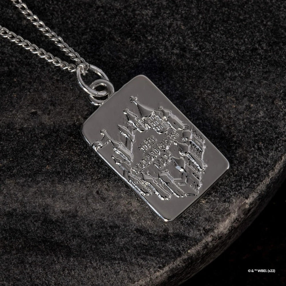 Harry Potter x Short Story Necklace - Marauder's Map - Silver