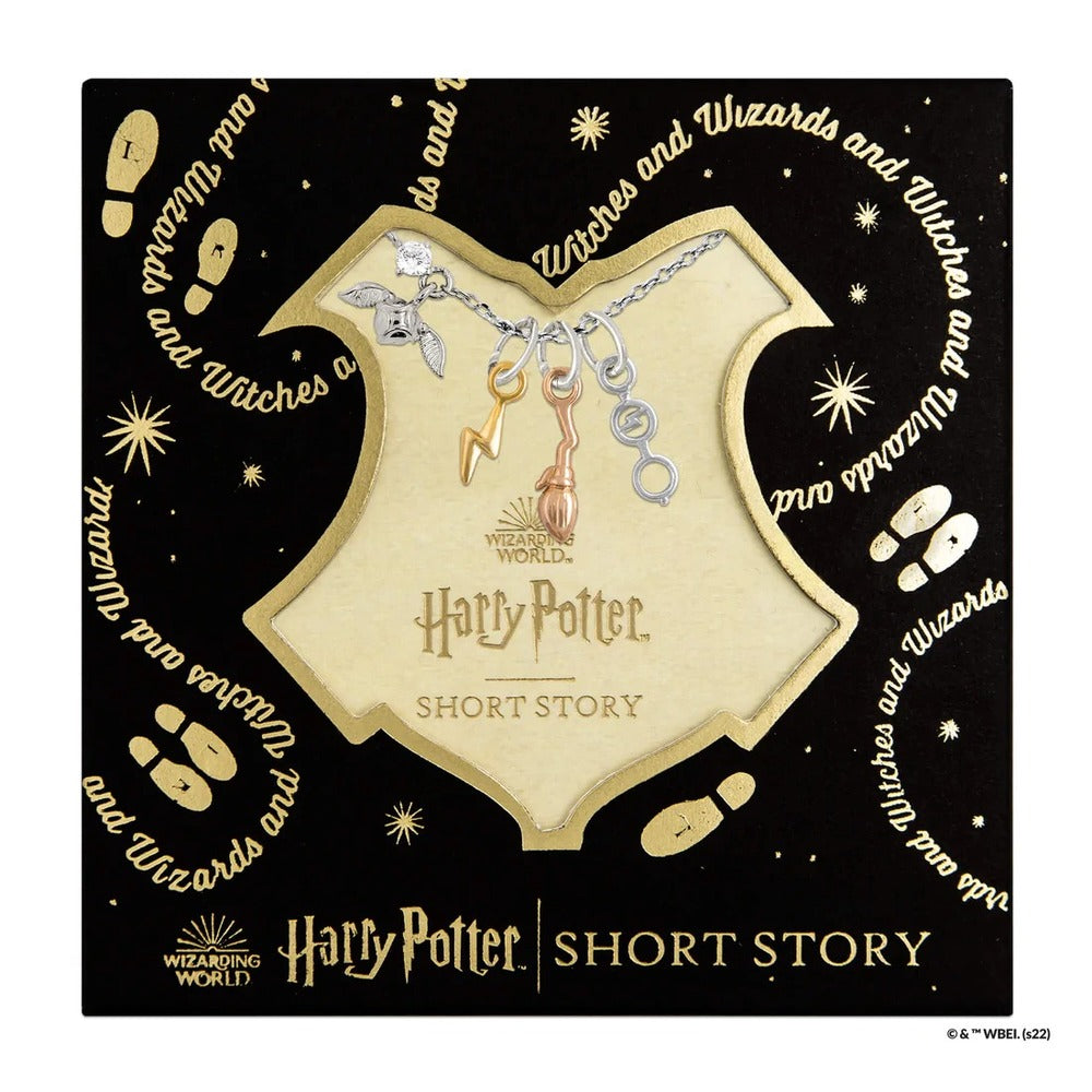 Harry Potter x Short Story Necklace - Harry Trio - Silver