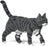 Jekca Animals - Tabby Cat Dark Grey Walking 28cm
